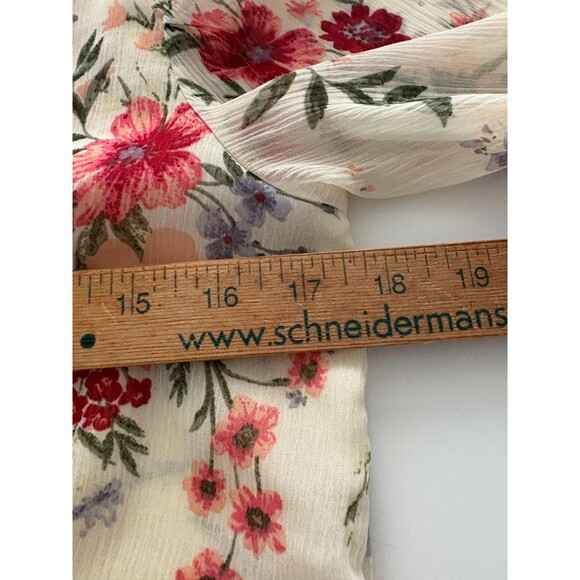 Venus Floral Blouse Size 2 Oversize Lace Flounce Sleeve Milkmaid Prairie (M) - Picture 12 of 16